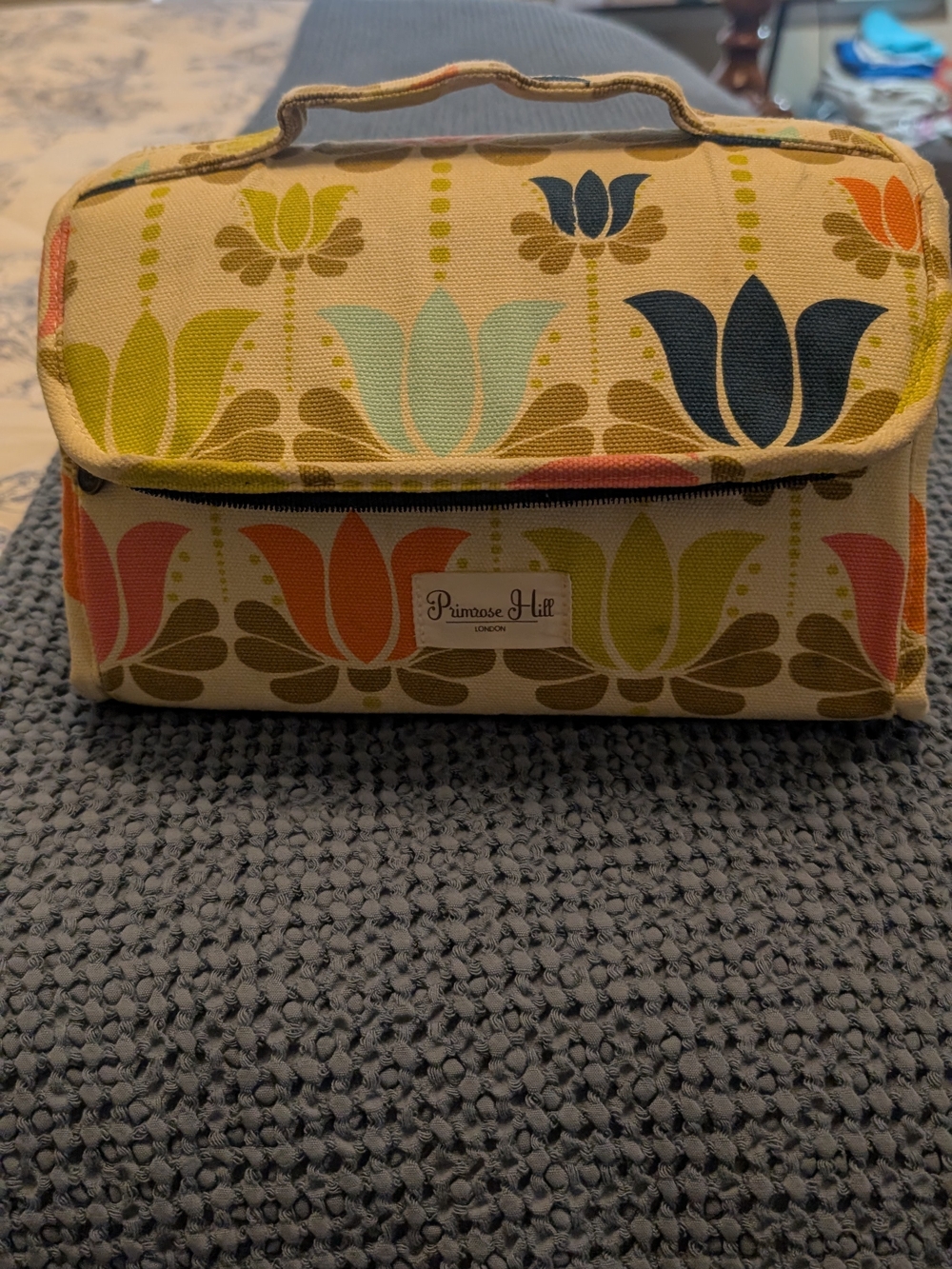 Primrose Hill Floral Canvas Cosmetic Bag in Multi-Color